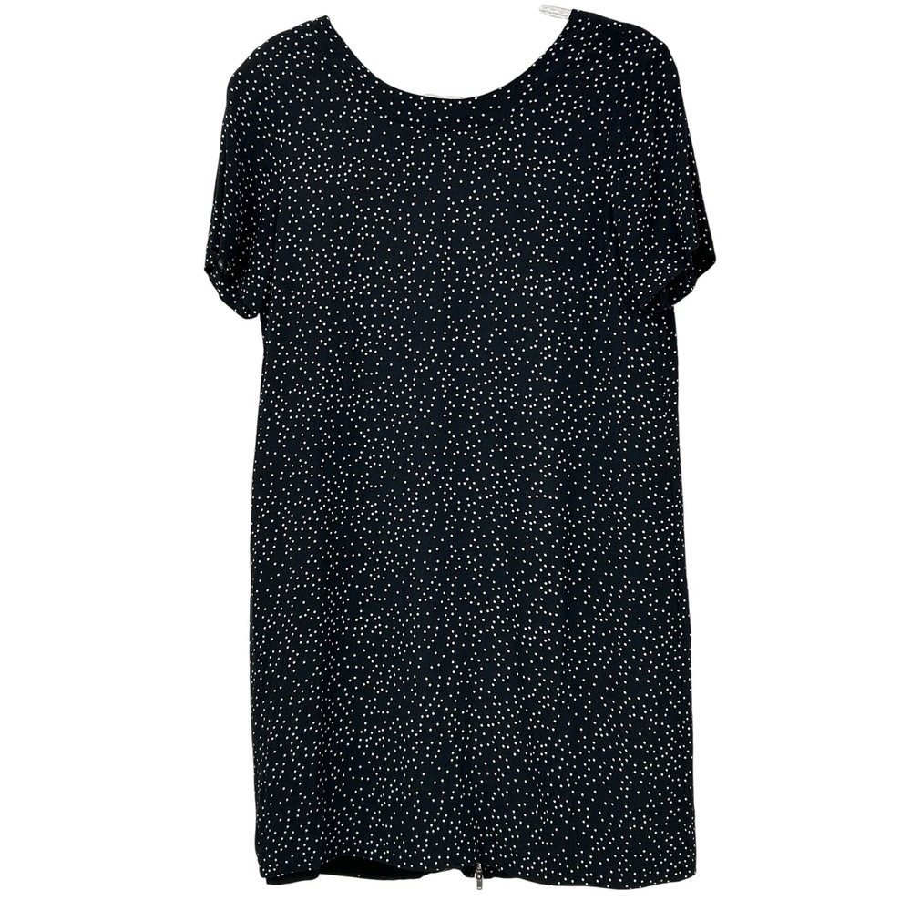 Madewell Black Polka Dot Shift Dress Size 10 Back Zip Minimalist Chic